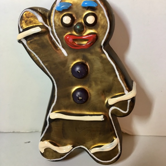 Polish Glass Gingerbread Man Cookie Ornament Xmas - Picture 2 of 6
